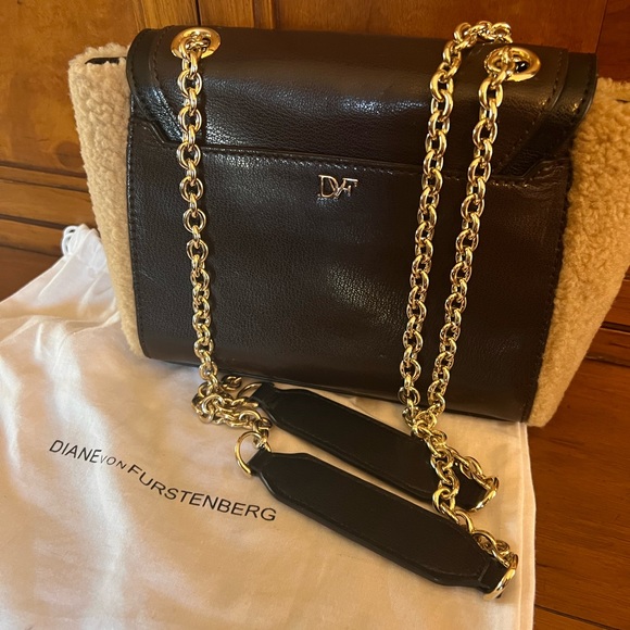 Diane Von Furstenberg Handbags - Shearling & Leather Diane Von Furstenberg Small Shoulder Bag Luxury Ranchwear